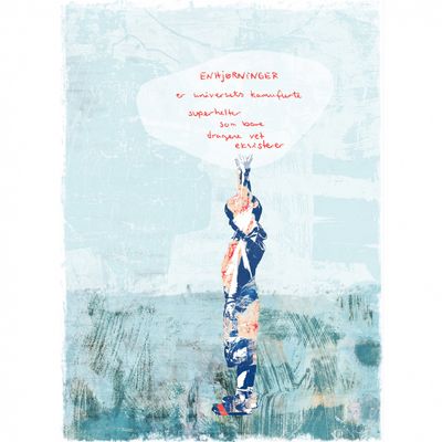 Enhjørninger (30x40cm) kunstplakat