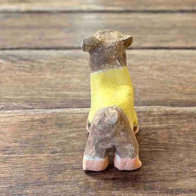 Duckdog mini, skulptur ca 6x5 cm (gul)