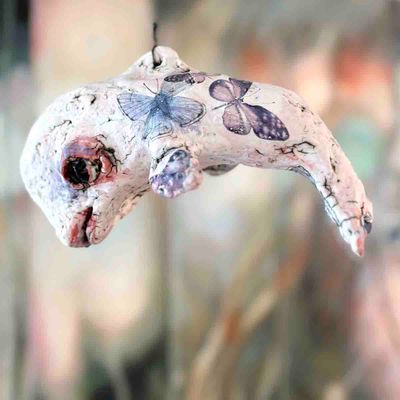 Hval, hengende tak-skulptur 17 cm (H-017)