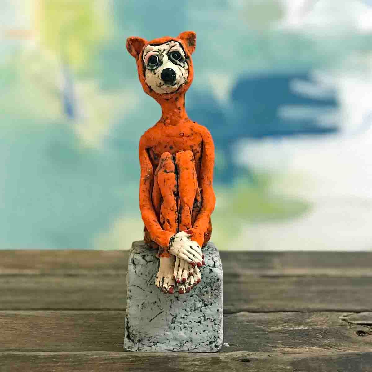Mikkel rev, skulptur 21 cm (S)