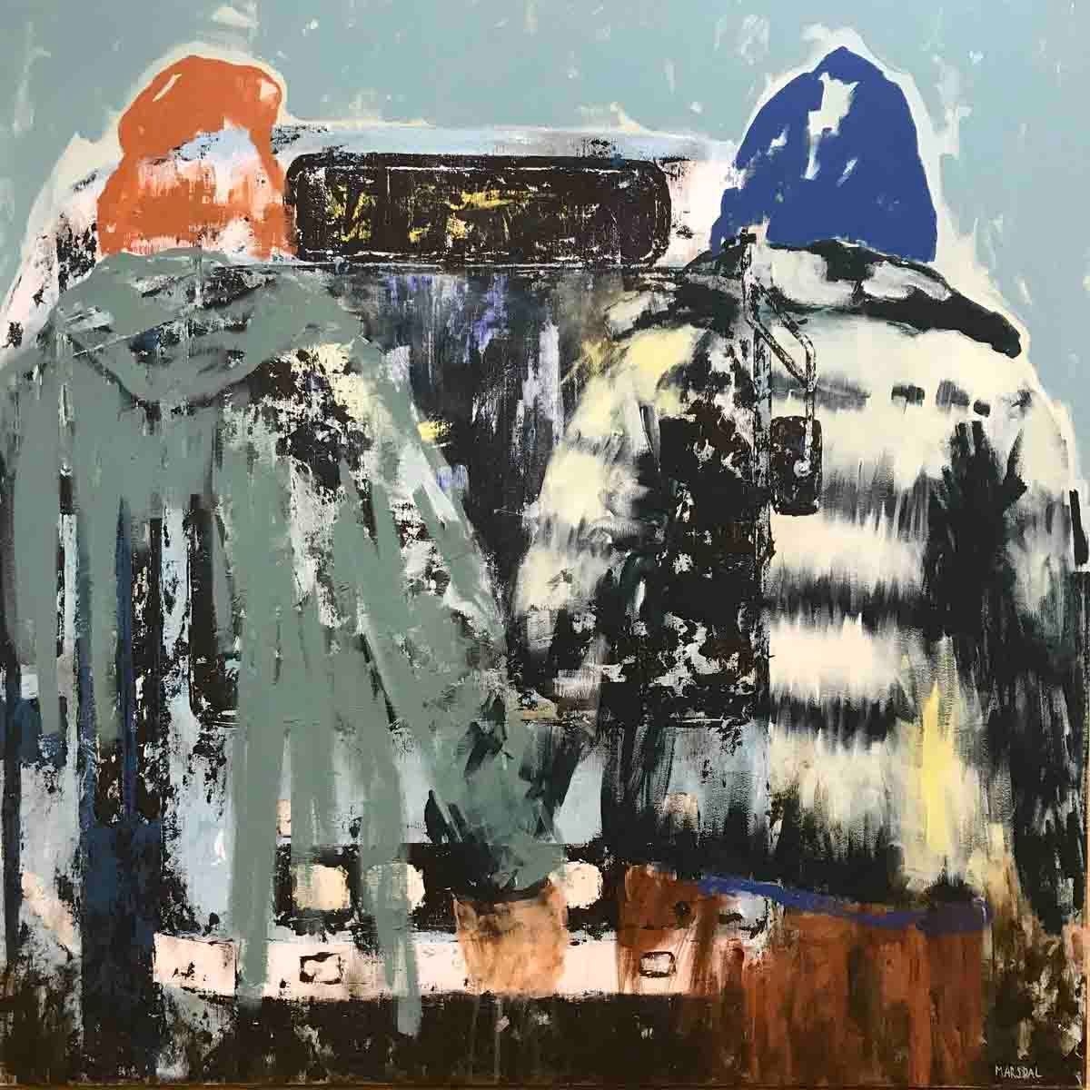 Byfolk, 100x100 maleri