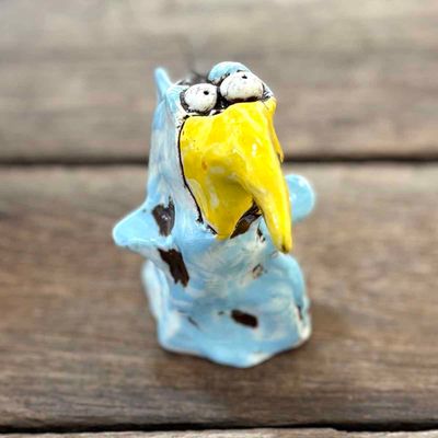 Lyseblå pipp, 6 cm skulptur