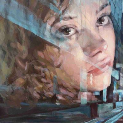 Lucia, 100x70 maleri