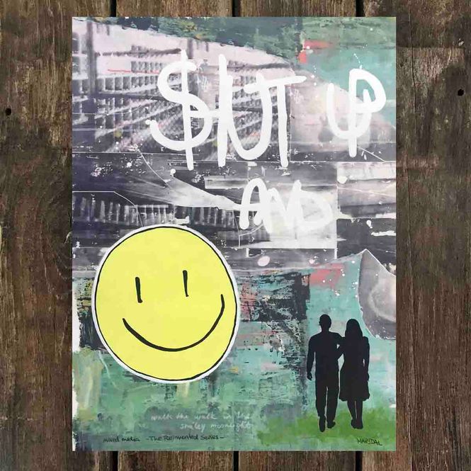 Hovedbilde Shut up, mixed media 30x40 cm