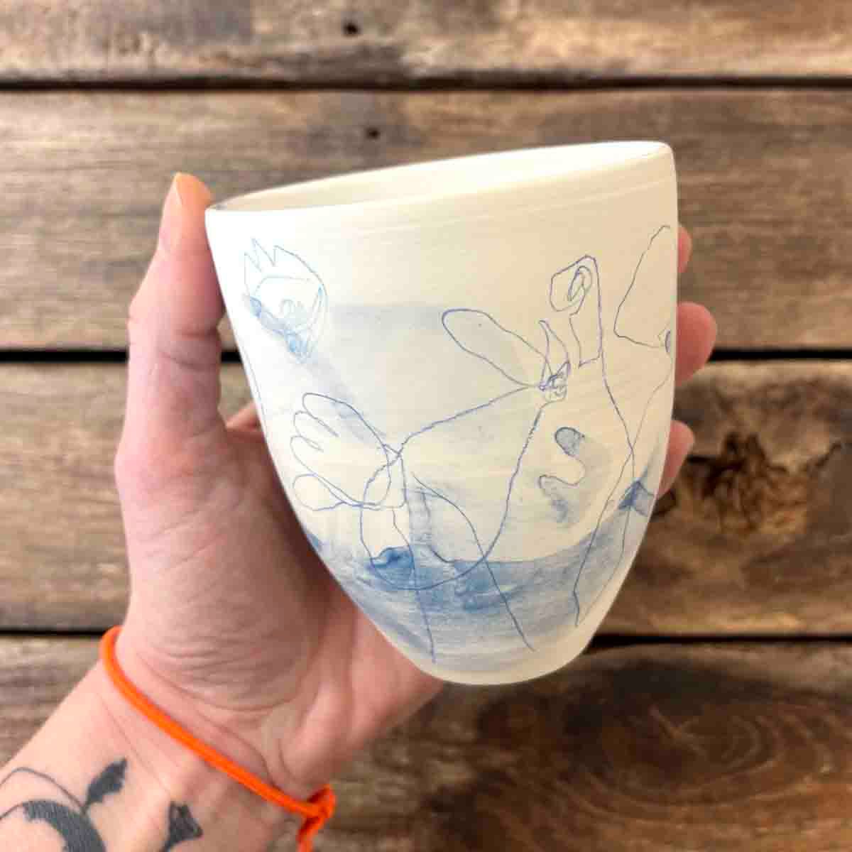 Malerisk krus, porselen 11 cm (P01)