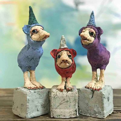 Party-hamster oransje, skulptur 24 cm
