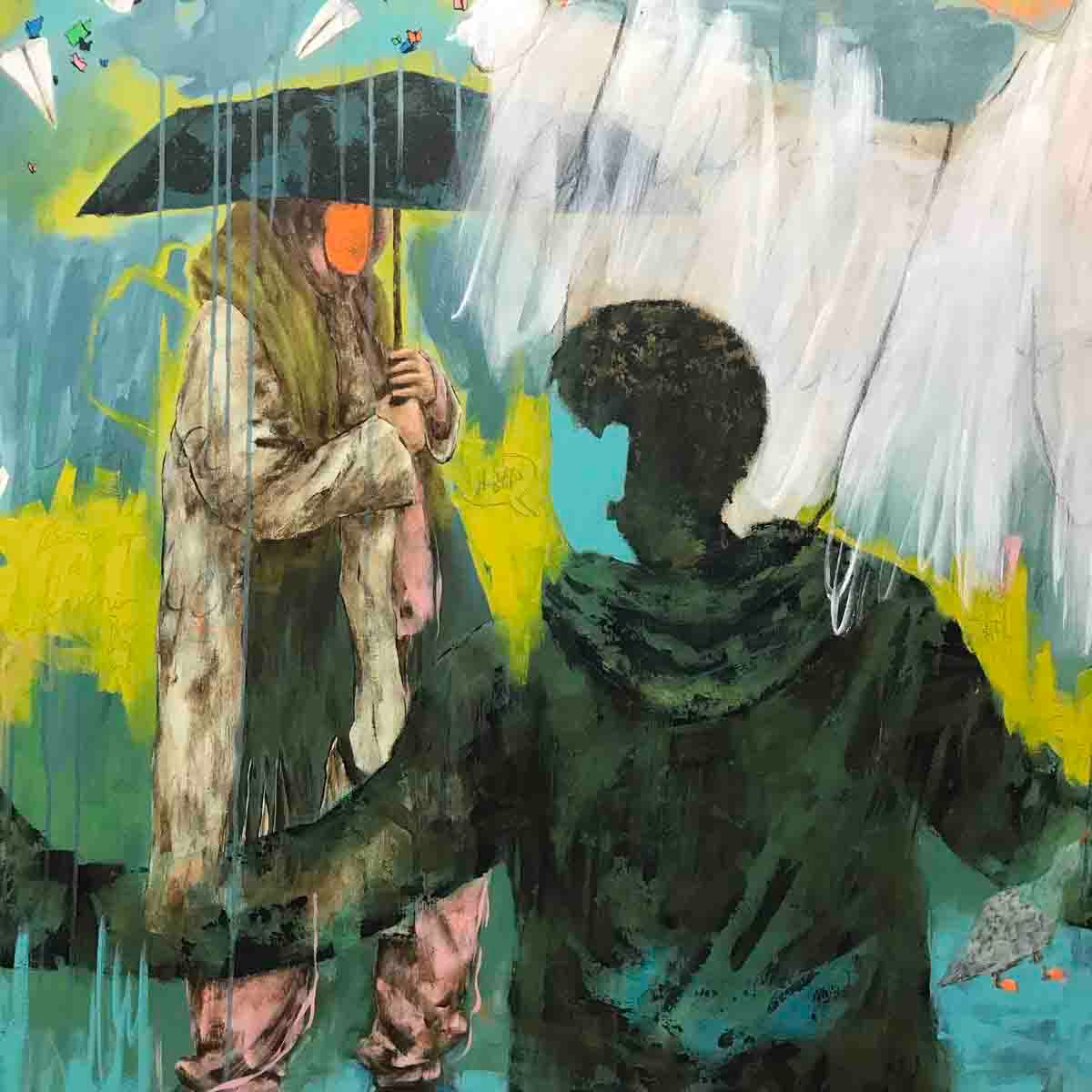 Birds of a feather, 150x100 maleri