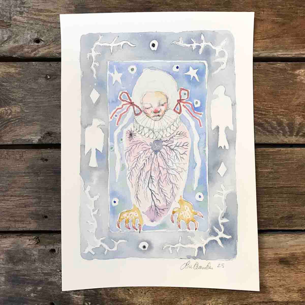 Walk with me, akvarell 29.5x21 cm