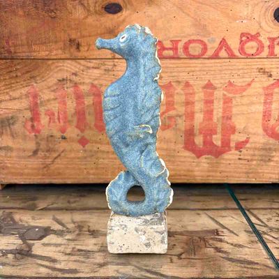 Sjøhest, skulptur ca 18 cm (blå)