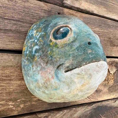 Fisk, skulptur vegg (F-2010)