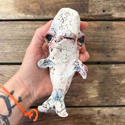 Hval, hengende tak-skulptur 17 cm (H-017)
