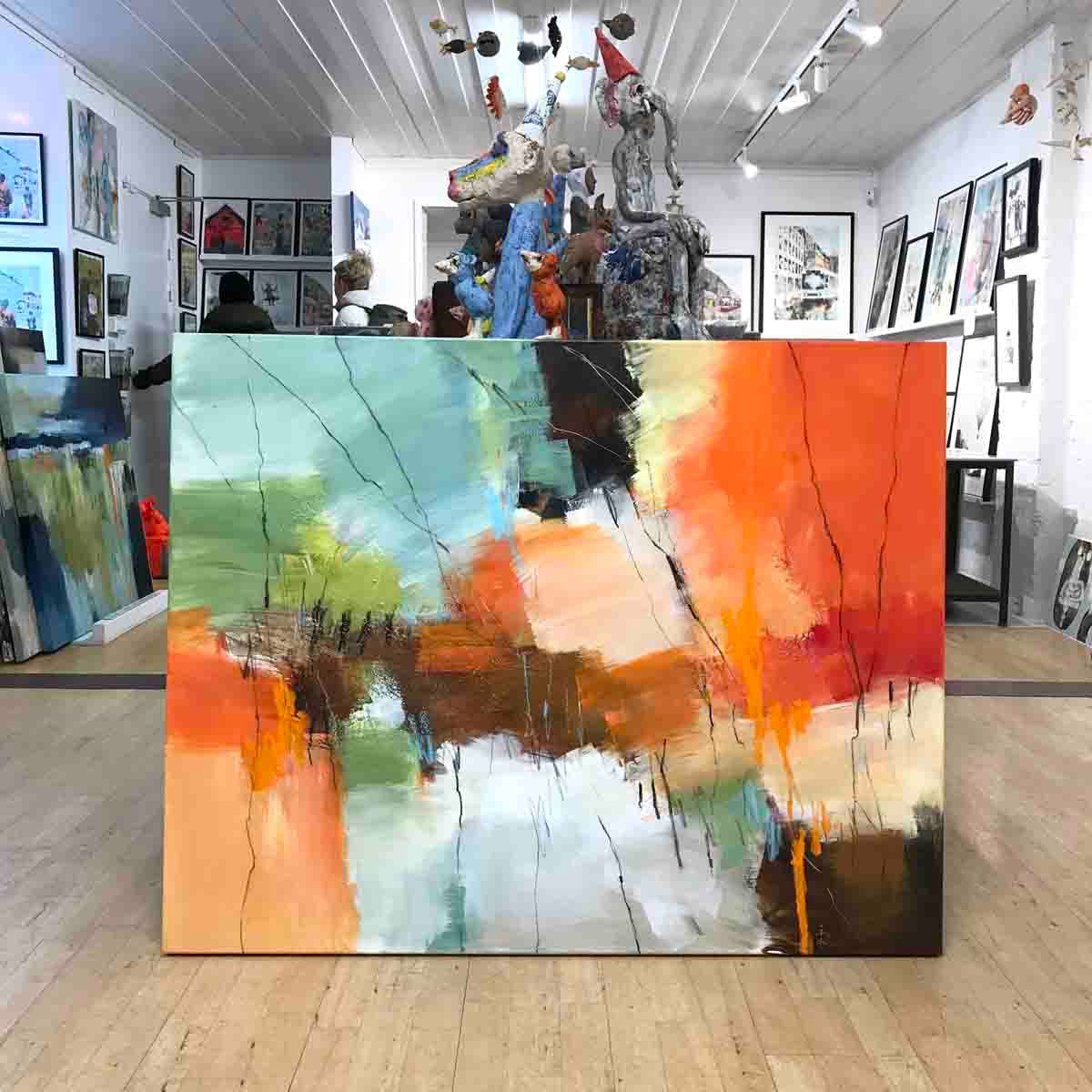 Warm cascade, 120x95 maleri