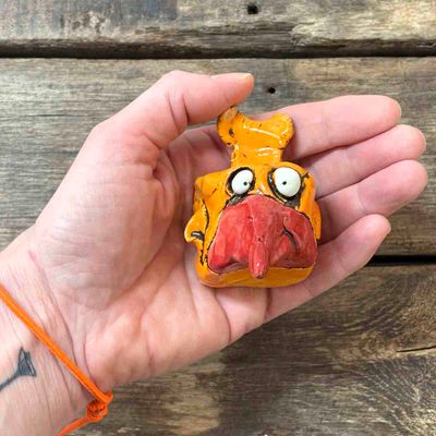 Oransje pipp, 7 cm skulptur