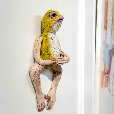 Hope frog, skulptur vegg 29 cm