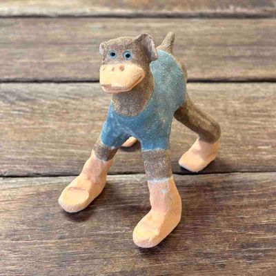 Duckdog langbein, skulptur ca 10x10 cm (blå)