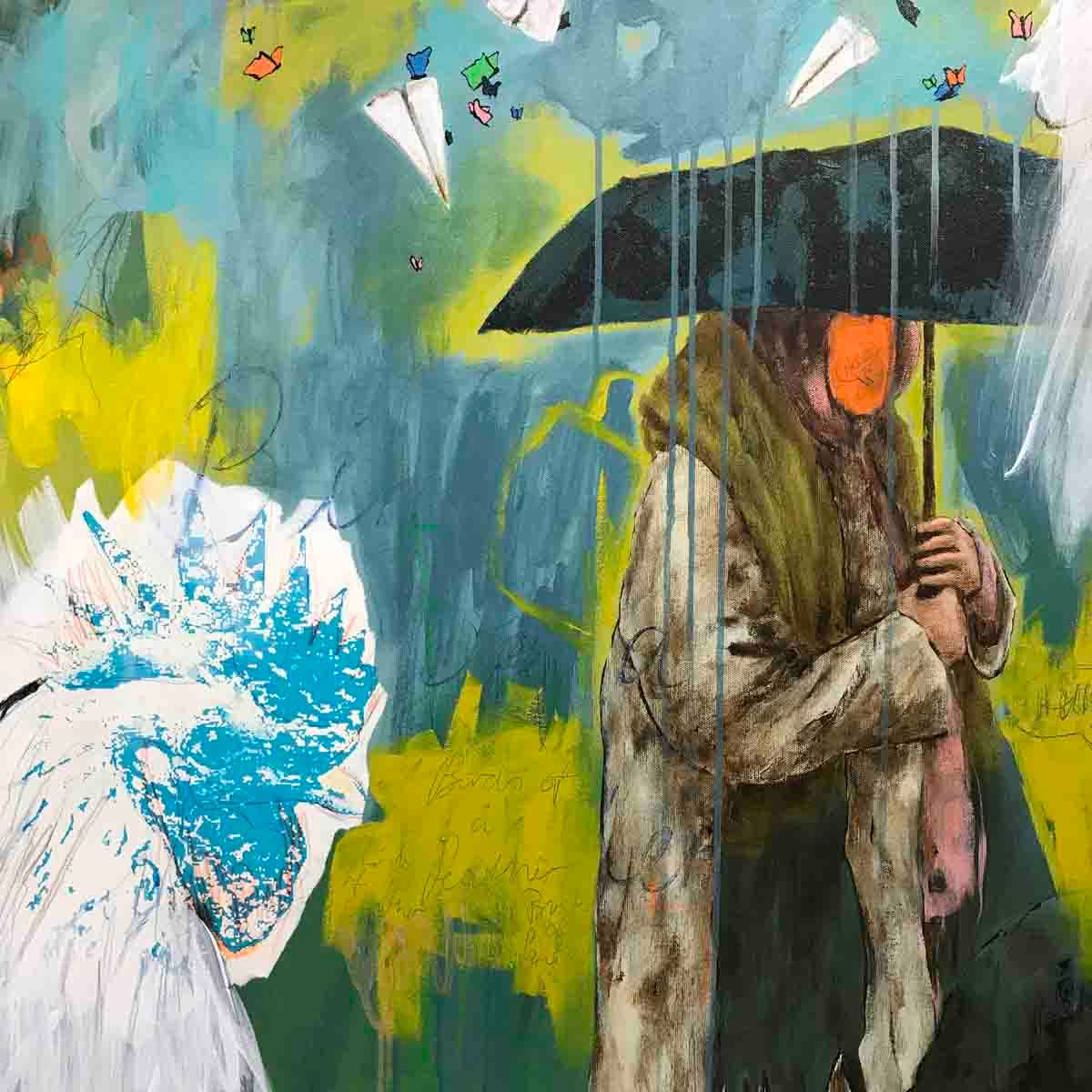 Birds of a feather, 150x100 maleri
