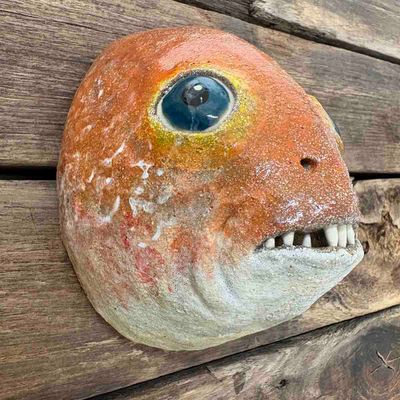 Fisk, skulptur vegg (F-2008)